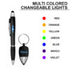 personalised led pen & led keychain gift set – name laser engraved, black metal