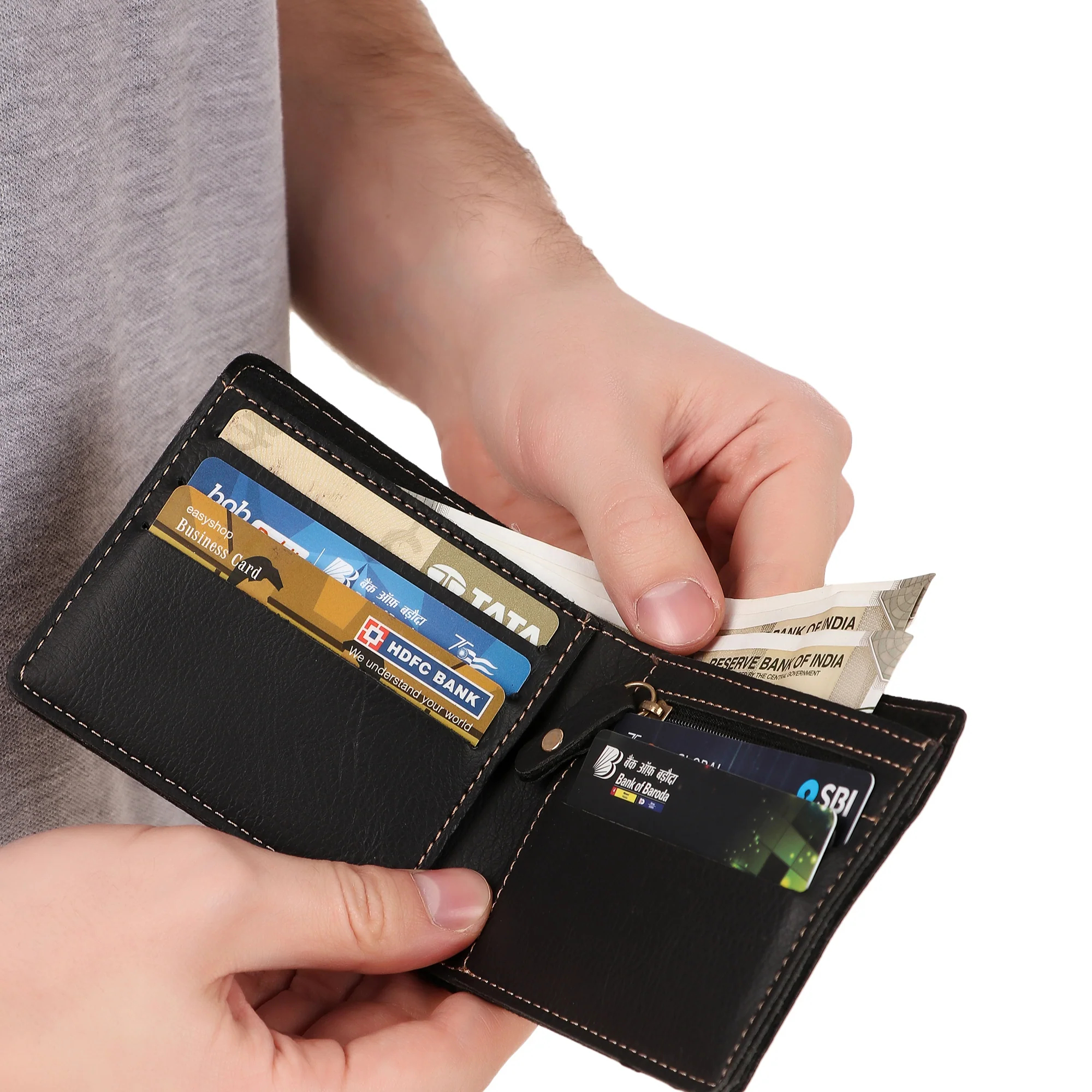 Personalized Men's Gift Set – Leather Wallet, Pen & Keychain - Image 2