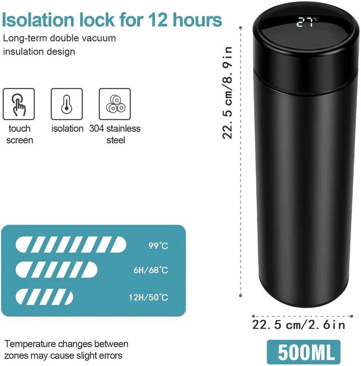 Dentist's Personalized Smart Temperature Display Vacuum Flask — Custom Name Engraved Water Bottle for Dental Professionals - Image 3