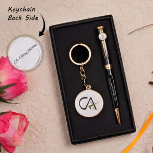 CA Special Gift Combo – Personalised Metal Pen & Keychain Set for Chartered Accountants