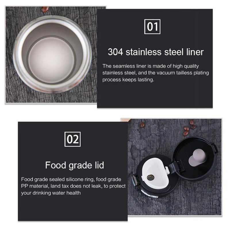 Personalised Spill-Proof Insulated Travel Mug — Black | Custom Name | Double-Wall Copper-Coated Stainless Steel - Image 2