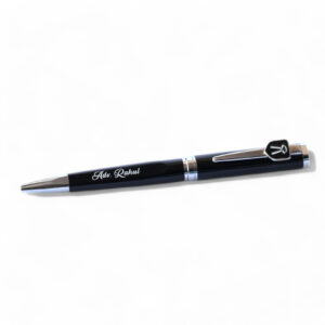Advocate Personalised Metal Roller Ball Pen – Name Engraved, Black & Gold