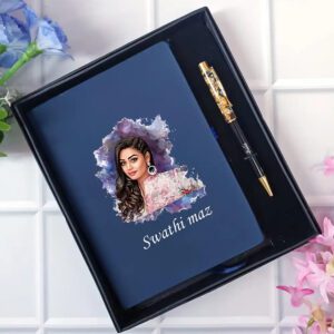 Custom Photo Print Diary with Pen – Personalized Gift Set