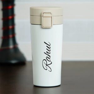 Commuter's Choice Personalized White Travel Mug – 380ml Spill-Proof Thermal Cup