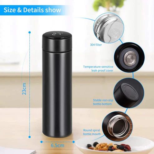 Dentist's Personalized Smart Temperature Display Vacuum Flask — Custom Name Engraved Water Bottle for Dental Professionals - Image 4