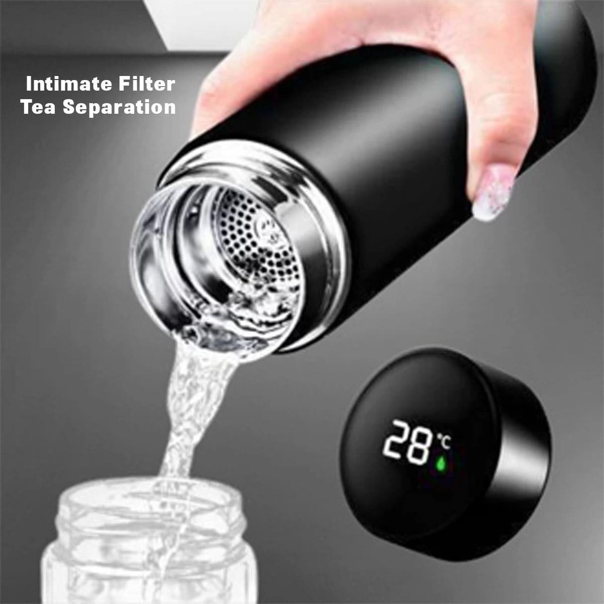 Korean Heart Personalised Smart Temperature Display Vacuum Flask — Custom Name Engraved Insulated Water Bottle - Image 7