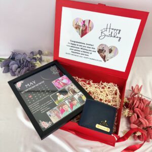 Personalised Gift Hamper – Wallet & Photo Frame, Branded Gift Box