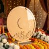 a-circular-wooden-wedding-memory-drop-box-kleidart-gifts personalised wedding guestbook dropbox