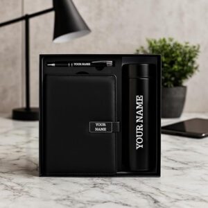 Personalised Diary, Pen & Insulated Bottle Corporate Gift Set (3-in-1)